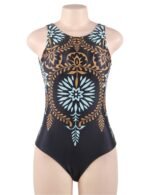 Lace Newspaper Design Sleeveless Bodysuit Lingerie by My Secret Drawer® espressoblues.com 35