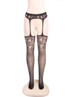 Black Floral Eyelash Lace and Faux Leather Teddy Lingerie by My Secret Drawer® espressoblues.com 21