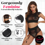 Lace Black Fence Net Stocking by My Secret Drawer® espressoblues.com 67