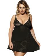 Black Satin Sheer Lace Open Back Sexy Baby Doll by My Secret Drawer® espressoblues.com 66