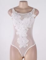 White Mesh Seductive Strappy Choker Lace Lingerie Bra Set by My Secret Drawer® espressoblues.com 33