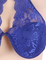 Blue Floral Embroidered Sheer Mesh Teddy Lingerie by My Secret Drawer® espressoblues.com 34
