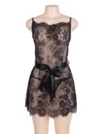 Lace Black Floral Embroidered Sheer Mesh Teddy Lingerie by My Secret Drawer® espressoblues.com 30