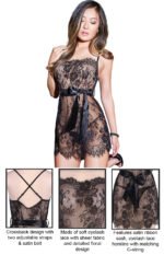 Lace Black Floral Embroidered Sheer Mesh Teddy Lingerie by My Secret Drawer® espressoblues.com 25