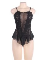 Black Mesh Eyelash Lace Babydoll Lingerie Chemise by My Secret Drawer® espressoblues.com 53