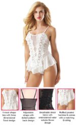 Black Mesh Eyelash Lace Babydoll Lingerie Chemise by My Secret Drawer® espressoblues.com 41