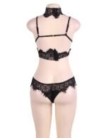 Black Seductive Strappy Choker Lace Lingerie Bra Set by My Secret Drawer® espressoblues.com 37