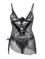 Lace Faux Leather Stockings by My Secret Drawer® espressoblues.com 39