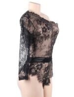 Black Lace Seduction Open Weave Fishnet Bodystocking by My Secret Drawer® espressoblues.com 37