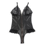 Black Lace Crotchet Mesh Hollowed-out Mini Chemise Dress by My Secret Drawer® espressoblues.com 56