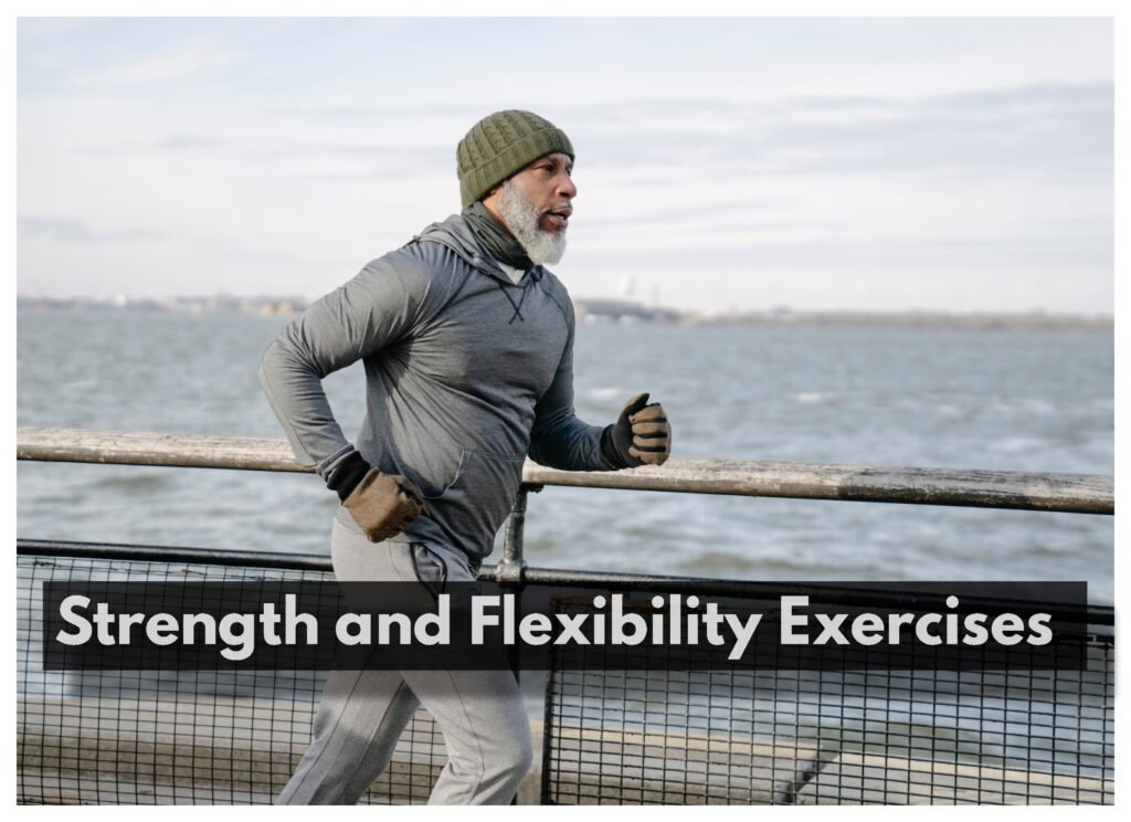 Strength and flexibility exercises like jogging, walking and yoga are important in optimizing balance for senior citizens.