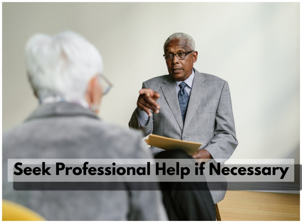 An image of a senior seeking help from a professional.