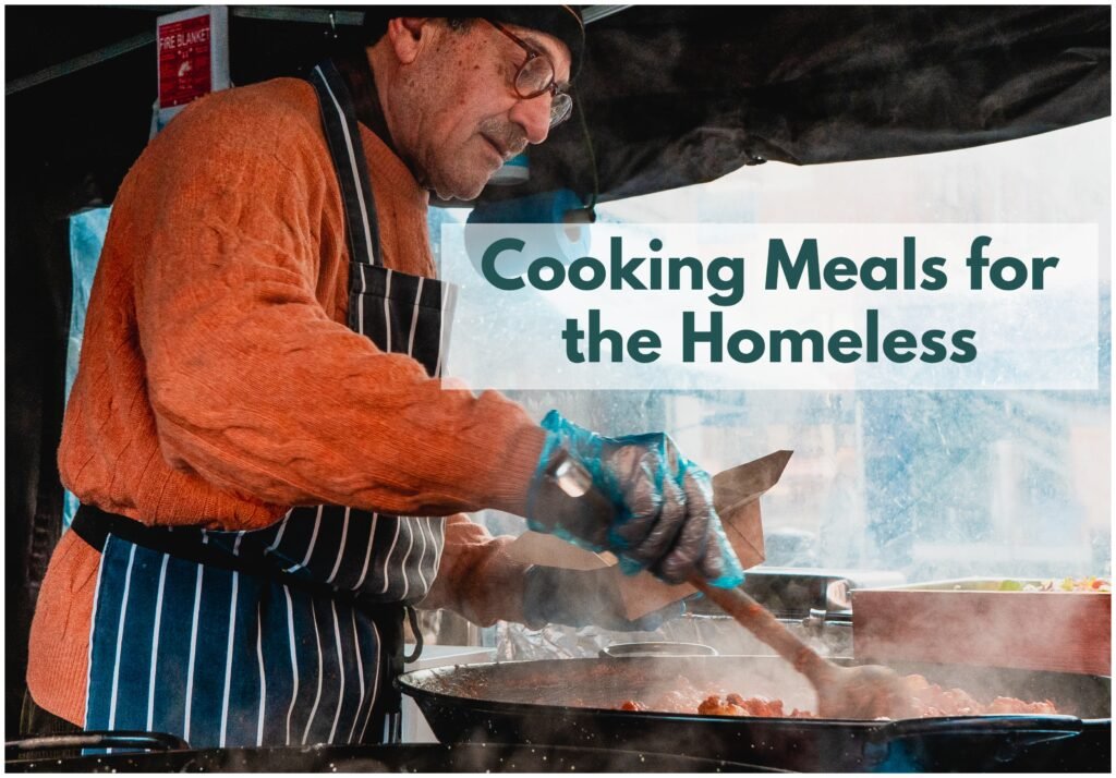 Cooking meals for the homeless allows seniors to give back using their cooking skills while providing essential sustenance.