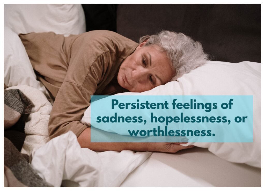 The psychological effects of depression, such as a feeling of worthlessness, can lead to a lack of interest in socializing or self-care
