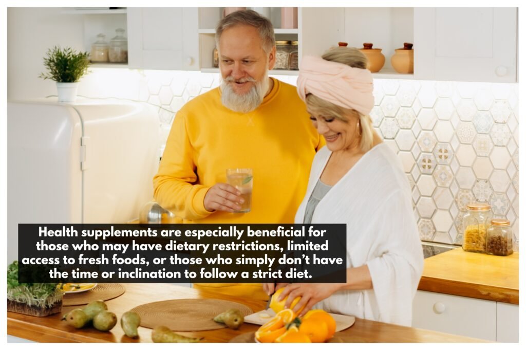 Seniors can stay energized and healthy with the help of health supplements, which provide essential vitamins and minerals to help ward off nutrient deficiencies.