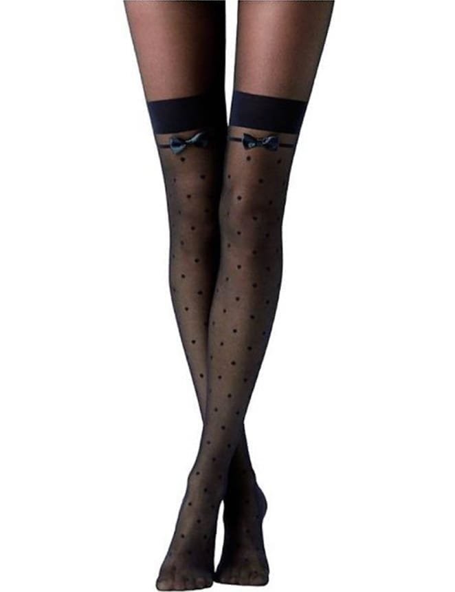 My Secret Drawer® Jacquard Bow tie Stockings