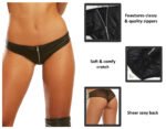 Leatherette Zipper Knicker,Knicker