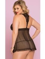 Sheer Mesh Halter Lingerie Set