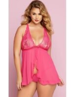 Sheer Mesh Halter Lingerie Set