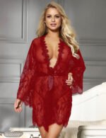 Gossamer Floral Lace Wrap with Matching Thong,Gossamer