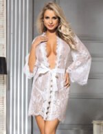 My Secret Drawer Gossamer Floral Lace Wrap with Matching Thong