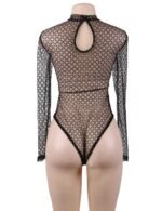 Long Sleeve Rhombus Mesh Teddy,Mesh Teddy