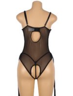 Confession Lace and Leatherette Underwire Teddy