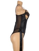 Confession Lace and Leatherette Underwire Teddy