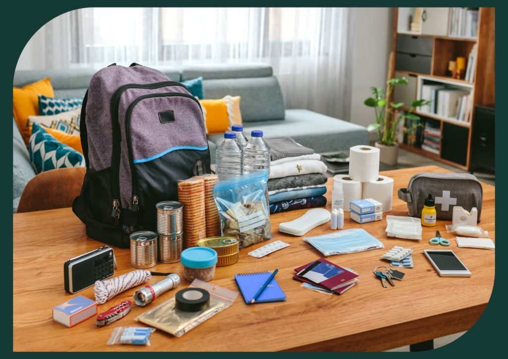 This emergency kit, also known as a "go-bag" or "bug-out-bag," is designed to help you survive for at least three days in the event of an emergency.