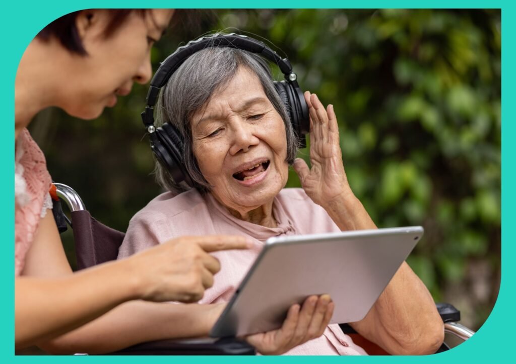 Music therapists use personalized interventions to engage seniors in musical activities for therapeutic outcomes.