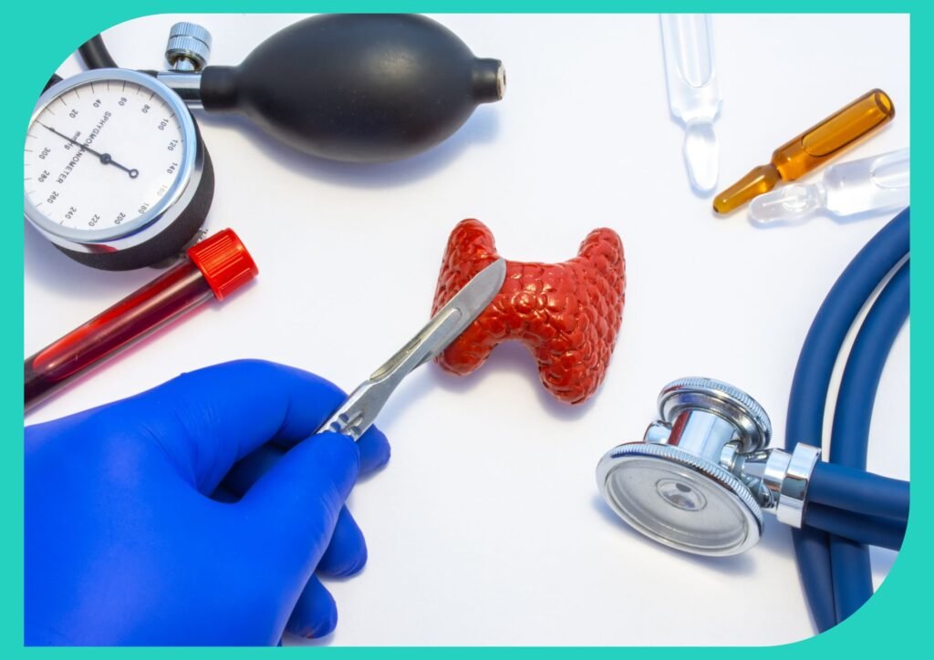 Thyroidectomy removes all or part of the thyroid gland, permanently stopping hormone overproduction.