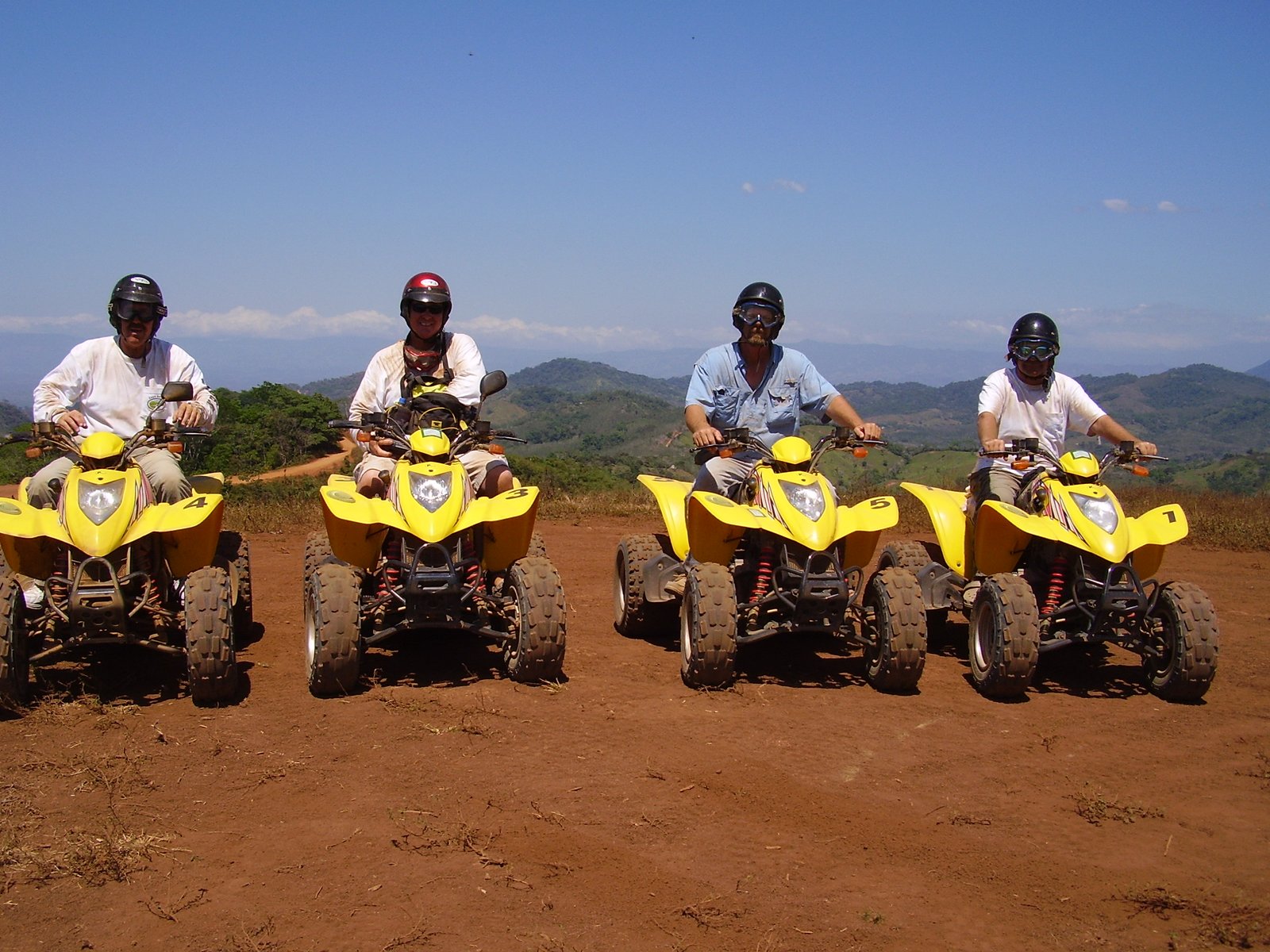 Tourists participating in an ATV tour of Jaco Beach in Costa Rica.