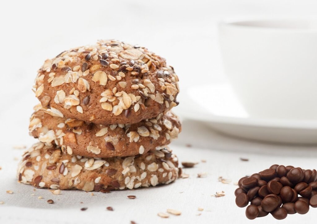Make fiber-rich oat cookies with dark chocolate chips for a tasty, heart-healthy treat.