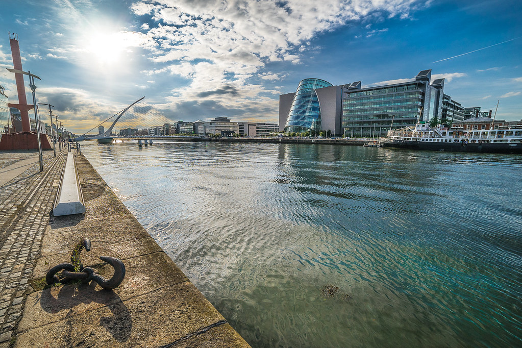 An image of the Grand Canal dock in Dublin, one of the best senior travel spots in Ireland.