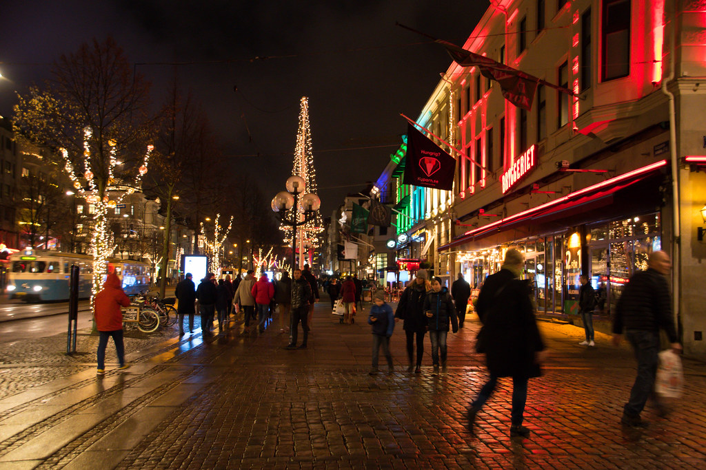 An image of a commercial district in Gothenburg.