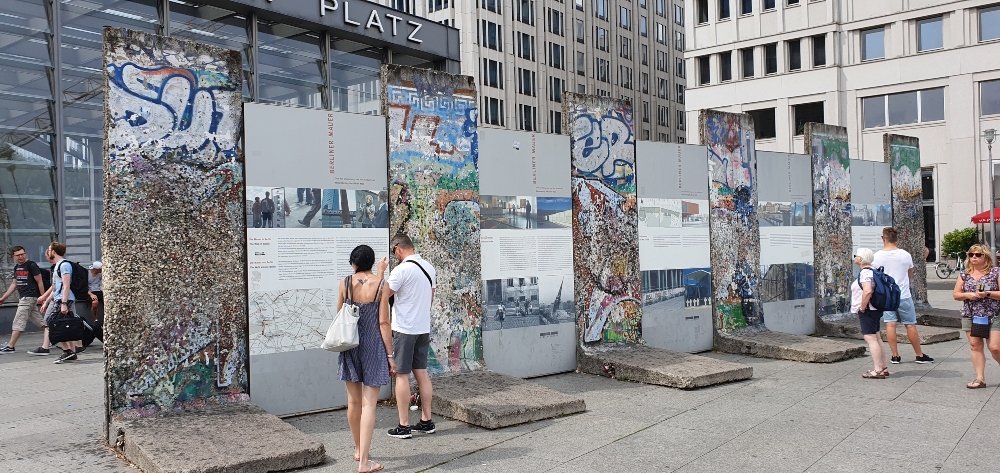 An image of the Berlin Wall remains in the Berlin Wall Memorial.