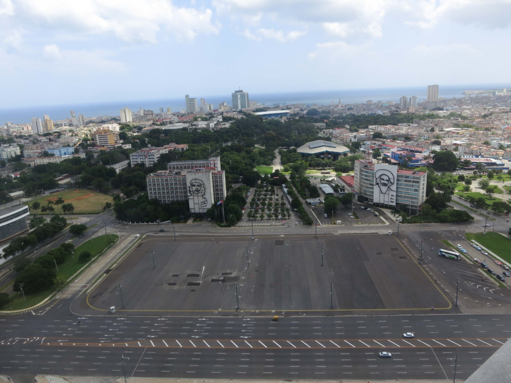 An image of the Plaza de la Revolución in Havana. 
