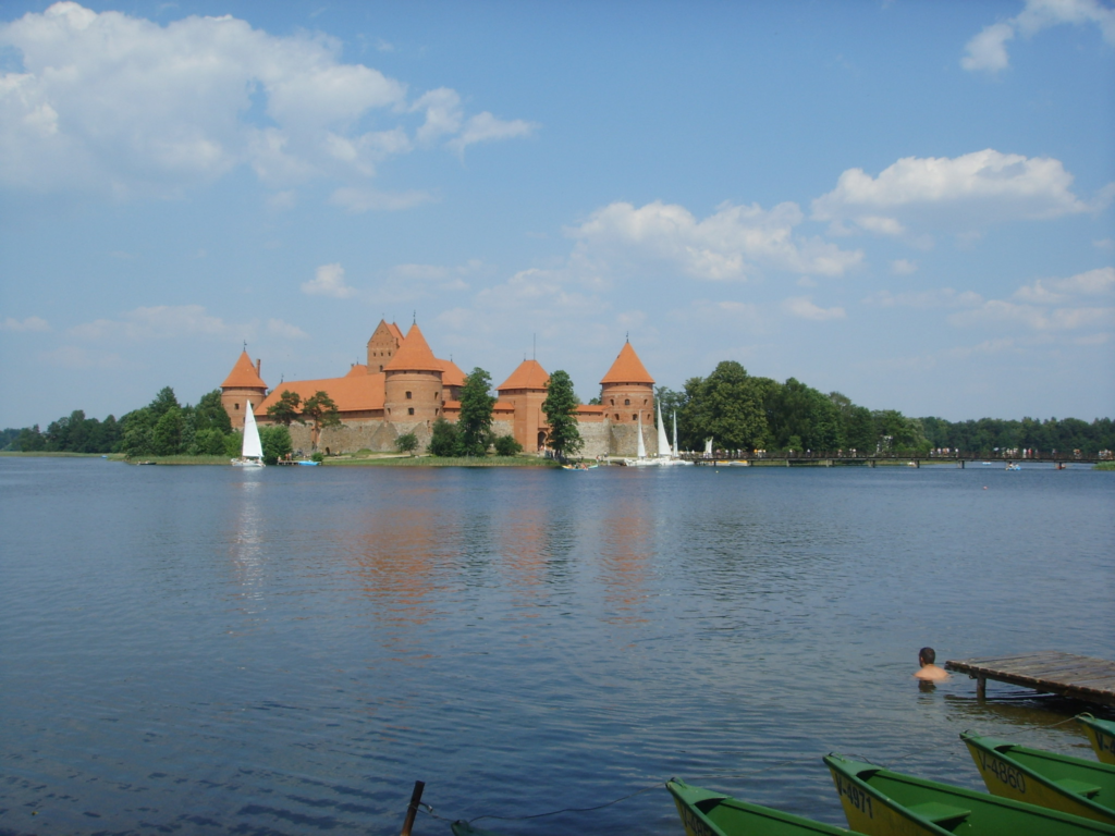An image of the Trakai Castle from the waters.
