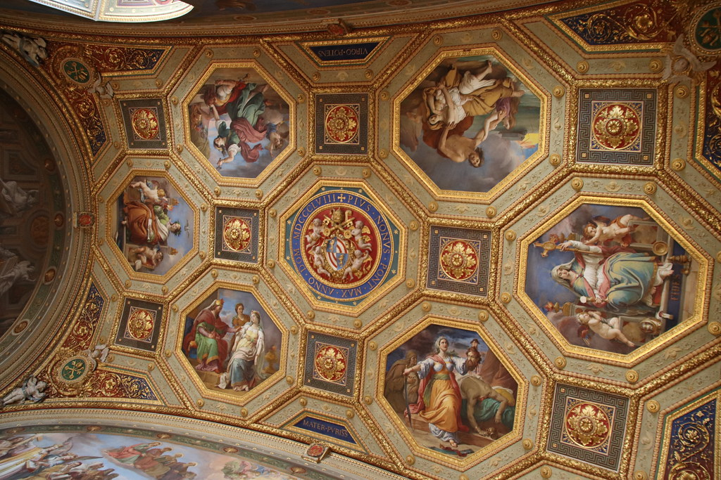 An image of the ceiling within the Vatican Museum.