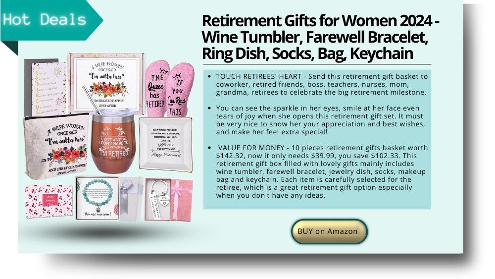 Retirement Gifts for Women 2024, Happy Retirement Gifts for Coworker, Retired Friends, Boss, Teachers, Nurses, Mom, Grandma, Retirees-Wine Tumbler, Farewell Bracelet, Ring Dish, Socks, Bag, Keychain
