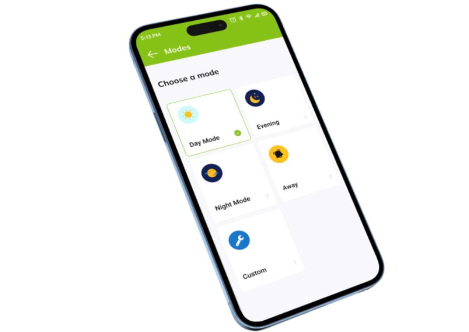 a cell phone with a home automation app open